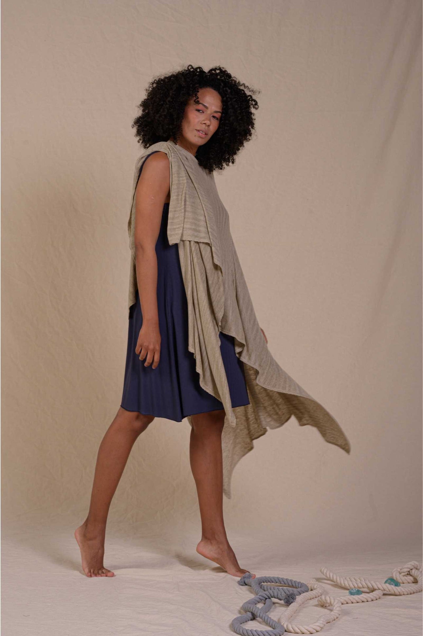 India Bamboo dress Deep blue