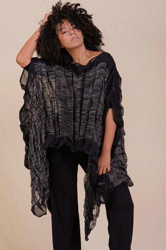 Shelly Striped Wool Wrap Sensify