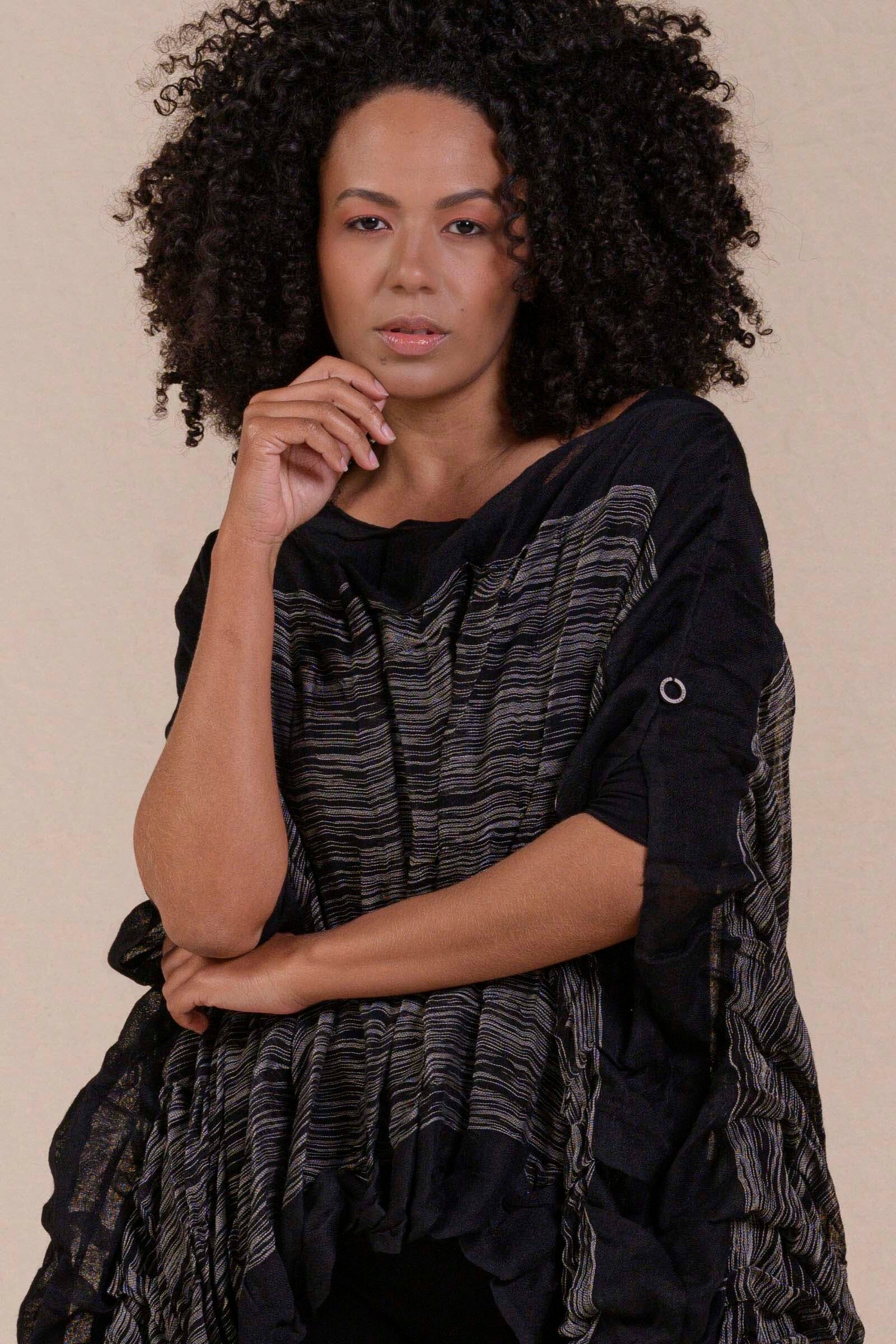 Shelly Striped Wool Wrap Sensify